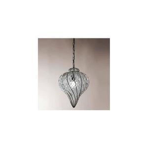 SIRU - Luster na reťazi GOCCIA 1xE27/60W/230V pr. 25 cm číra/hnedá benátske sklo MS111-035CRB vyobraziť