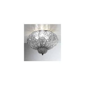 SIRU - Stropné svietidlo SULTANO 3xE14/40W/230V pr.34 cm číra/čierna benátske sklo MC106-025CRB vyobraziť