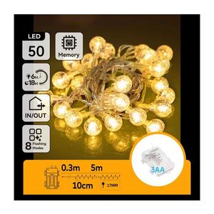 B.V. - LED Vonkajšia vianočná reťaz 50xLED/3xAA/8 funkcií 5, 3 m IP44 teplá biela B10303K4P vyobraziť