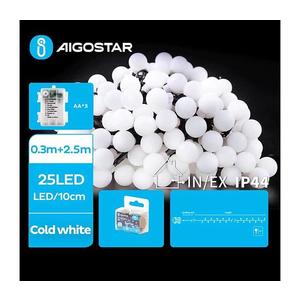 B.V. - LED Vonkajšia reťaz 25xLED/3xAA/8 funkcií 2, 8 m IP44 studená biela B10303K4I vyobraziť