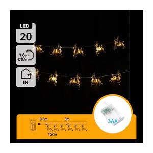 B.V. - LED Vianočná reťaz 20xLED/3xAA 3, 3m soby B10303Q77 vyobraziť