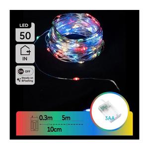 B.V. - LED Vianočná reťaz 50xLED/3xAA 5, 3m multicolor B10303KP5 vyobraziť