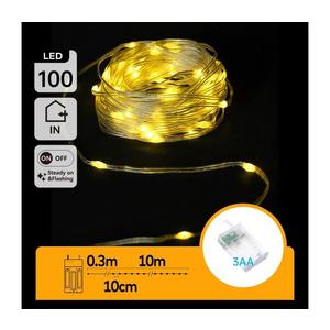 B.V. - LED Vianočná reťaz 100xLED/3xAA 10, 3m teplá biela B10303KQ0 vyobraziť