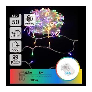 B.V. - LED Vonkajšia vianočná reťaz 50xLED/8 funkcií 3xAA 5, 3m IP44 multicolor B10303K1X vyobraziť