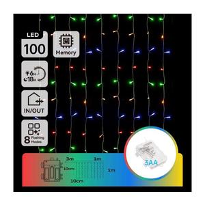 B.V. - LED Vonkajšia vianočná reťaz 100xLED/8 funkcií 3xAA 4x1m IP44 multicolor B10303K3K vyobraziť