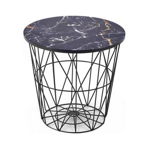 Halmar Konferenčný stolík HARISSA 41x42 cm čierna/čierny dekor mramoru V-CH-HARISSA_B-LAW-CZARNY vyobraziť