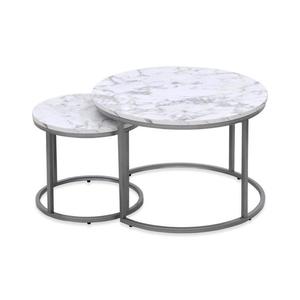 Halmar SADA 2x Konferenčný stolík PAOLA pr. 38/60 cm šedá/dekor mramoru V-CH-PAOLA-LAW-SREBRNY vyobraziť