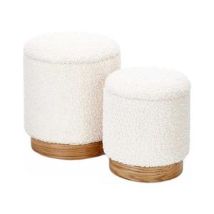 Halmar SADA 2x Taburet CANCUN pr. 31/38 cm biela/hnedá V-CH-CANCUN-PUFA vyobraziť