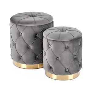 Halmar SADA 2x Taburet POLLY pr. 40/44 cm šedá/zlatá V-CH-POLLY-PUFA-POPIEL vyobraziť