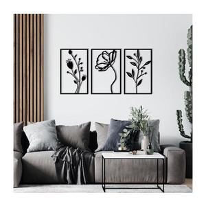 SADA 3x Nástenná dekorácia 78x39 cm kvety kov 279ENZ1241 vyobraziť