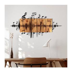 Nástenná dekorácia 90x47 cm noty drevo/kov 279ENZ1782 vyobraziť