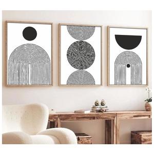 SADA 3x Obraz vo fotorámčeku 50x70 cm čierna/biela 693BSE1343 vyobraziť