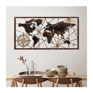 Nástenná dekorácia 120x60 cm mapa sveta kov 891TNL2424 vyobraziť
