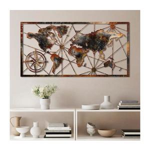 Nástenná dekorácia 120x60 cm mapa sveta kov 891TNL2426 vyobraziť