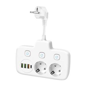 Rozbočovacia zásuvka s vypínačom LINEA 2x230V + 4xUSB A/C SCHUKO biela KGLFZW2U4D2B vyobraziť