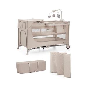 KINDERKRAFT - Cestovná postieľka JOY 2 s doplnkami béžová KLJOY02BEG000AC vyobraziť