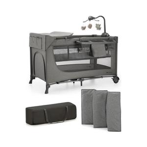 KINDERKRAFT - Cestovná postieľka JOY 2 s doplnkami šedá KLJOY02DGR000AC vyobraziť