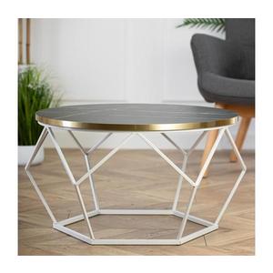 HowHomely Konferenčný stolík DIAMOND 40x70 cm zlatá/čierna/biela 10-1562-70-W-BMG vyobraziť