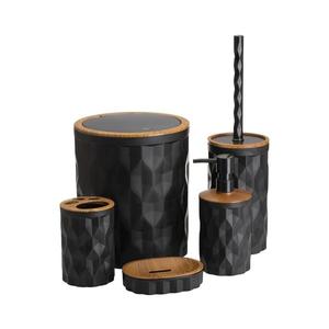 HowHomely Kúpeľňový set REINA 5 ks čierna/hnedá HH-467-3-S vyobraziť