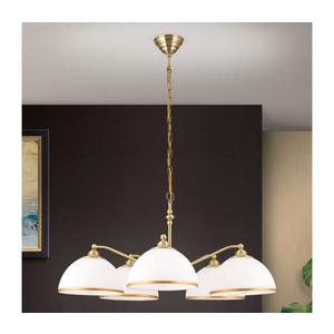 Orion LU 1838/5 - Luster na reťazi OLD LAMP 5xE27/40W/230V biela/mosadz LU 1838/5 Patina vyobraziť