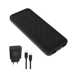 Powerbanka 10000 mAh + adaptér 20W Power Delivery + USB-C/USB-C kábel 1m čierna PMPB10SETB vyobraziť