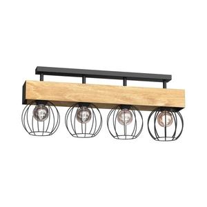 Prisadený luster MENTON 4xE27/15W/230V čierna/hnedá/dub 1639 vyobraziť