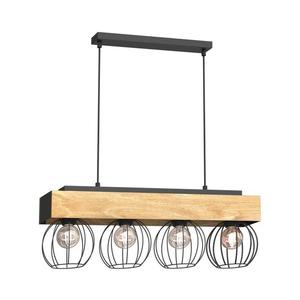 Luster na lanku MENTON 4xE27/15W/230V čierna/hnedá/dub 1641 vyobraziť