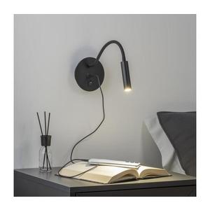 Brilagi - LED Flexibilná nástenná lampa s USB portom MAYA LED/3W/230V čierna BRI101 vyobraziť
