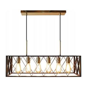 Luster na lanku FRAME 6xE27/60W/230V čierna/zlatá P2016-6L vyobraziť