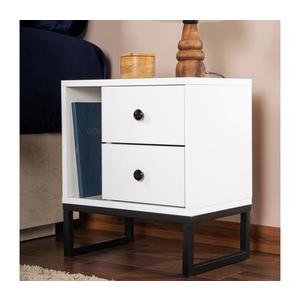 Nočný stolík GLIMMER 50x45, 2 cm biela/čierna 241NRD1414 vyobraziť