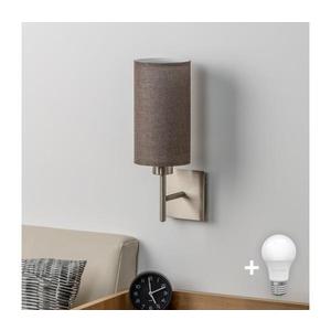 Eglo - LED Nástenné svietidlo TUNJA 1xE27/60W/230V matný chróm/hnedá 1xEG32507+1xEG32502 vyobraziť
