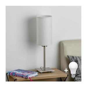 Eglo - LED Stolná lampa TUNJA 1xE27/60W/230V 26, 5 cm matný chróm/biela 1xEG32509+1xEG32498 vyobraziť