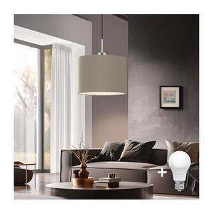 Eglo - LED Luster na lanku TUNJA 1xE27/60W/230V taupe 1xEG32517+1xEG32488 vyobraziť