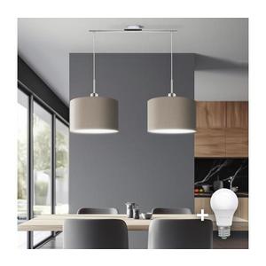 Eglo - LED Luster na lanku TUNJA 2xE27/60W/230V taupe 1xEG32519+2xEG32488 vyobraziť