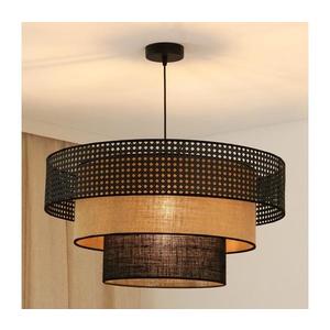 Brilagi - Luster na lanku DAKOTA LUNETA 1xE27/15W/230V pr. 60 cm čierna/ratan 607858 vyobraziť