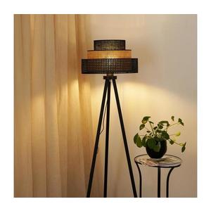 Brilagi - Stojacia lampa DAKOTA LUNETA 1xE27/15W/230V čierna/ratan 607889 vyobraziť