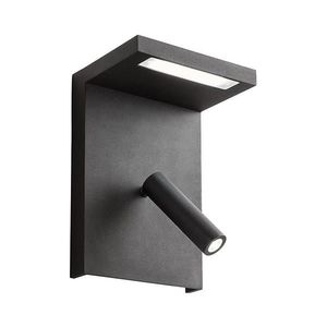 Redo 01-1500 - LED Nástenné bodové svietidlo AGOS LED/6W/230V +LED/3, 2W USB čierna 01-1500 vyobraziť