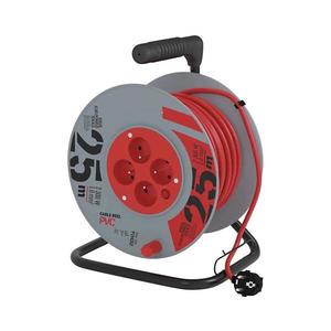 Predlžovací kábel na bubne so 4 zásuvkami 25m šedá/červená P194252 vyobraziť