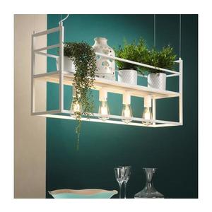 ONLI - Luster na lanku s poličkou JEFFER 4xE27/22W/230V biela 5054/SB vyobraziť