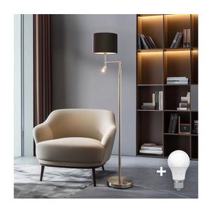 Eglo - LED Stojacia lampa TUNJA 1xE27/60W/230V + LED/2, 1W pr. 30 cm chróm/hnedá 1xEG32514+1xEG32491 vyobraziť