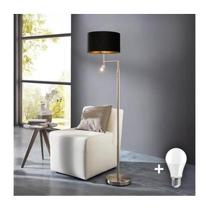 Eglo - LED Stojacia lampa TUNJA 1xE27/60W/230V + LED/2, 1W pr. 38 cm chróm/čierna 1xEG32514+1xEG32486 vyobraziť