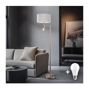 Eglo - LED Stojacia lampa TUNJA 1xE27/60W/230V + LED/2, 1W pr. 38 cm chróm/biela 1xEG32514+1xEG32482 vyobraziť