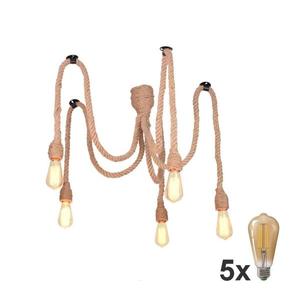 LED Luster na lanku ROPE CASA 5xE27/10W/230V pavúk SA1201+5xBG0227 vyobraziť