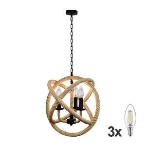 LED Luster na reťazi ROPE GLOBO 3xE14/4, 3W/230V SA0632+P4094 vyobraziť