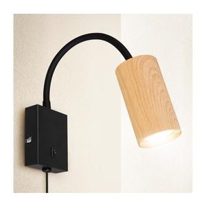 Brilagi - Flexibilná nástenná lampa SELE 1xGU10/30W/230V čierna/dekor duba WO-W10-OEM vyobraziť