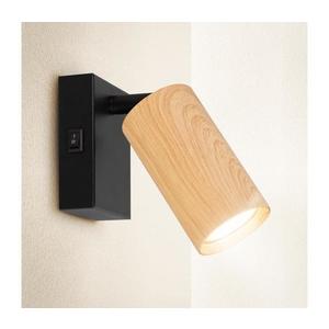 Brilagi - Nástenné bodové svietidlo SELE 1xGU10/30W/230V čierna/dekor duba WO-Z0-A-OEM vyobraziť