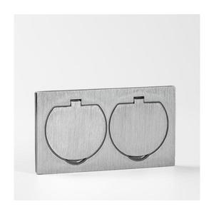 Brilagi - Vonkajšia vstavaná podlahová dvojzásuvka IP55 strieborná obdĺžnikový 5B321-OEM vyobraziť