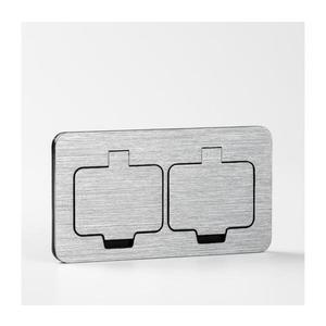 Brilagi - Vonkajšia vstavaná podlahová dvojzásuvka IP55 matný chróm obdĺžnikový 5B323-OEM vyobraziť