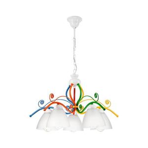 Luster na reťazi RETRO 5xE27/60W/230V biela/pestrofarebná LM-5.51/MULTICOLOR vyobraziť