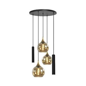 Keter Lighting Luster na lanku CALYPSO 2xGU10/60W/230V + 3xE27/60W čierna/zlatá 2891 vyobraziť